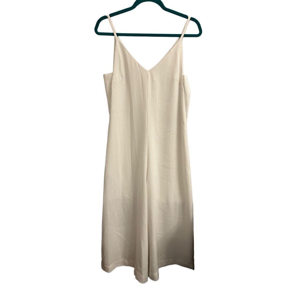 EUC Oak + Fort cropped jumpsuit white S